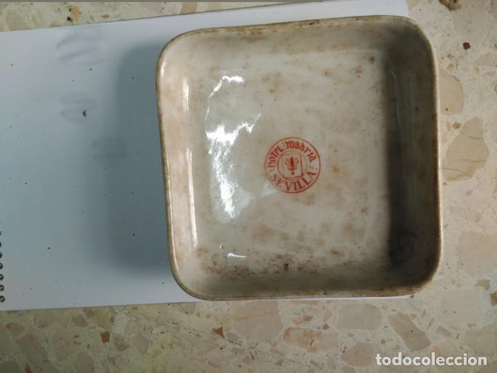 Antigüedades: muy antiguo cenicero hotel madrid de sevilla ceramica santa clara