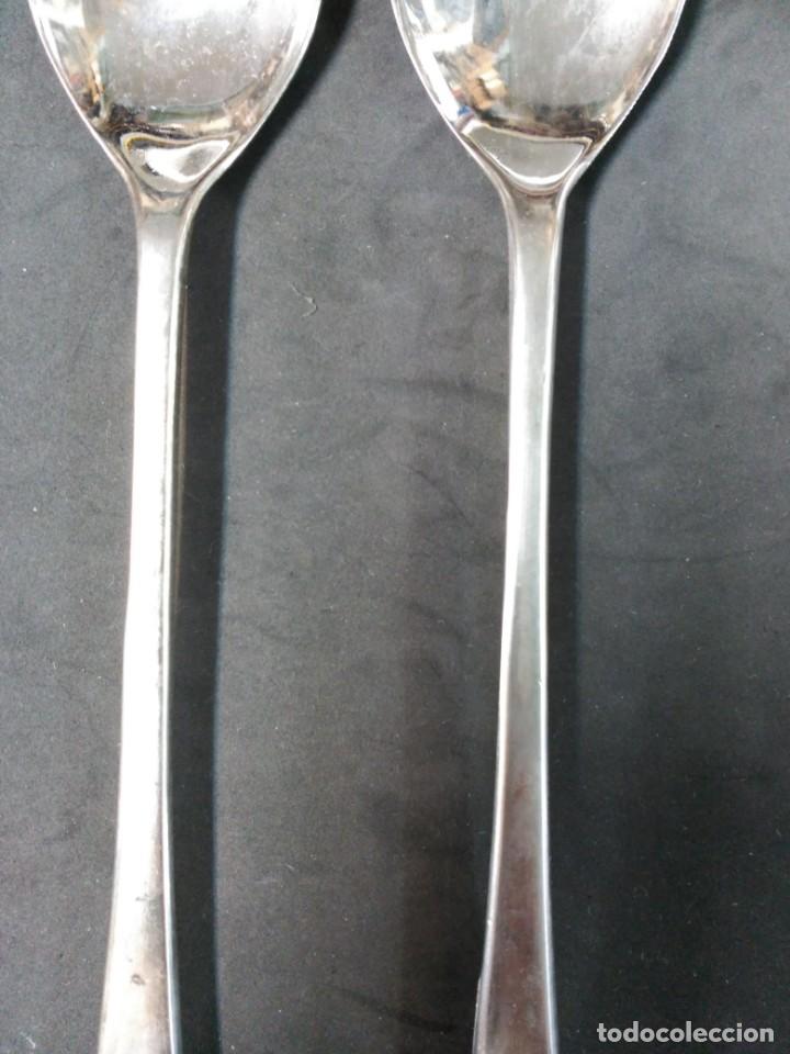 Antig&uuml;edades: CUBIERTOS DE SERVIR EN METAL PLATEADO - Foto 4