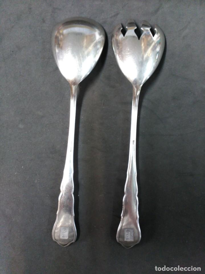Antig&uuml;edades: CUBIERTOS DE SERVIR EN METAL PLATEADO - Foto 6