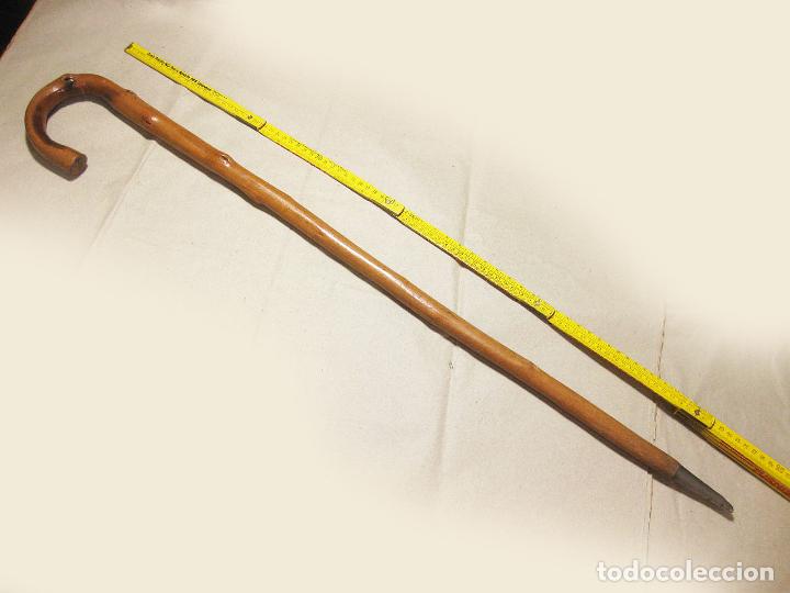 Antig&uuml;edades: Bast&oacute;n en madera ligera. Contera de hierro. - Foto 2