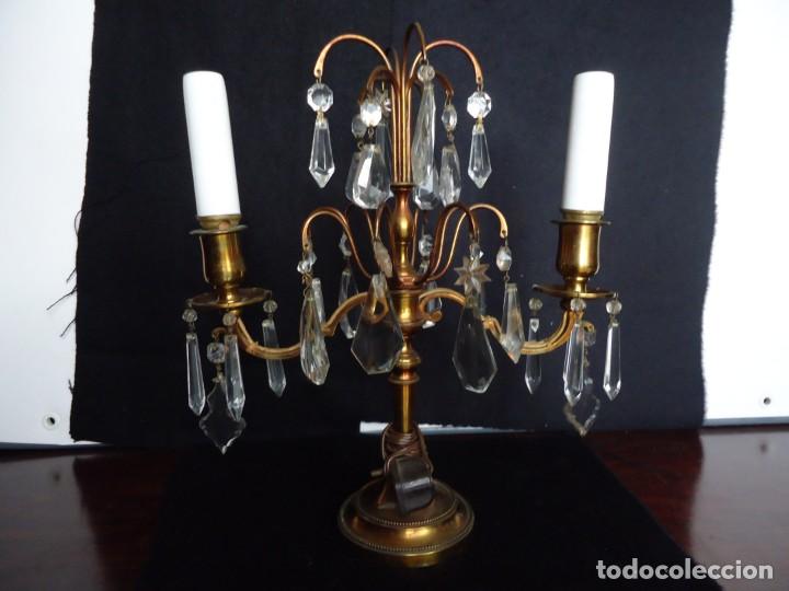 Antig&uuml;edades: LAMPARA DE MESA DE BRONCE - Foto 2