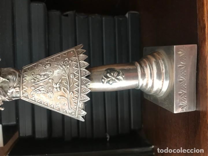 Antig&uuml;edades: virgen del pilar en plata labrada 19 cms - Foto 3
