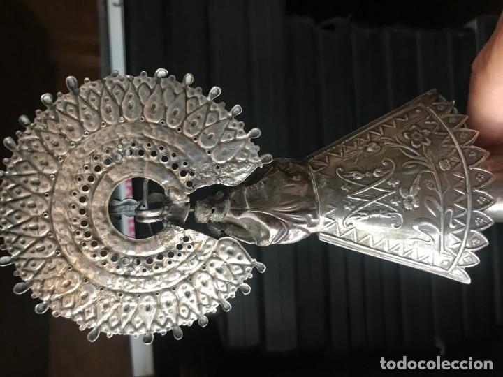 Antig&uuml;edades: virgen del pilar en plata labrada 19 cms - Foto 4