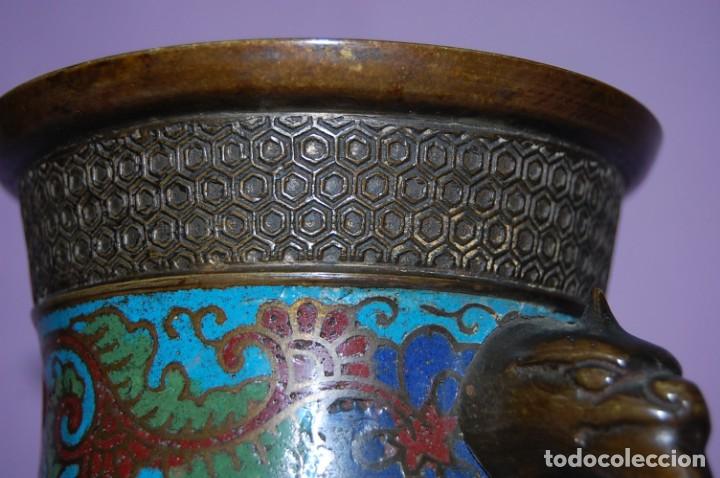 Antig&uuml;edades: JARRON CLOISONNE SIGLO XIX - Foto 5