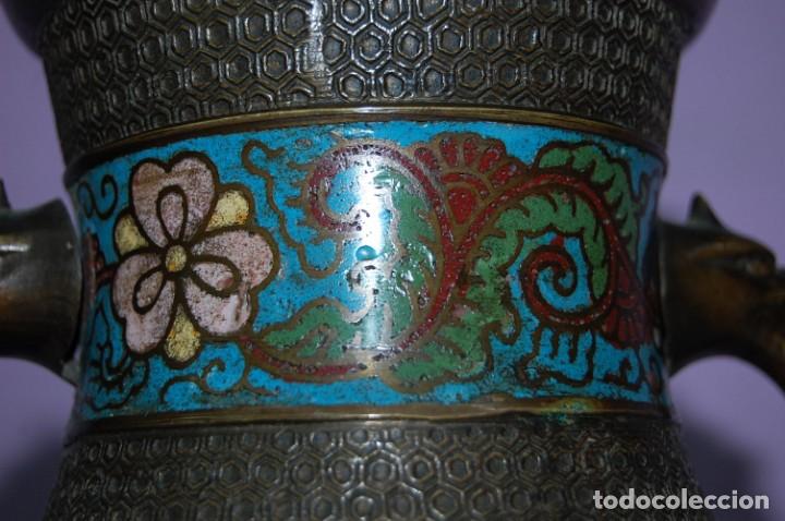Antig&uuml;edades: JARRON CLOISONNE SIGLO XIX - Foto 8