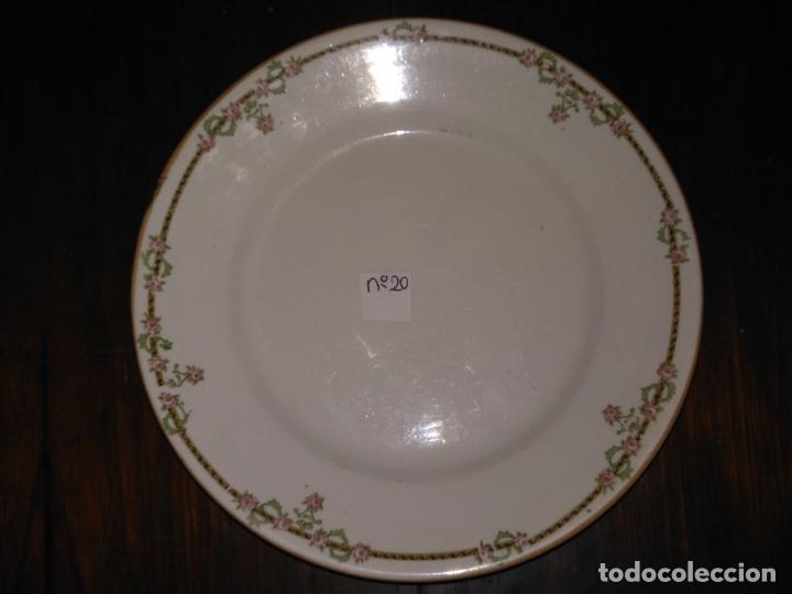 Antigüedades: plato n 20 llano o postre - 19 cm - ceramica porcelana opaca sello san juan - tipo pickman - Foto 1 - 133053998
