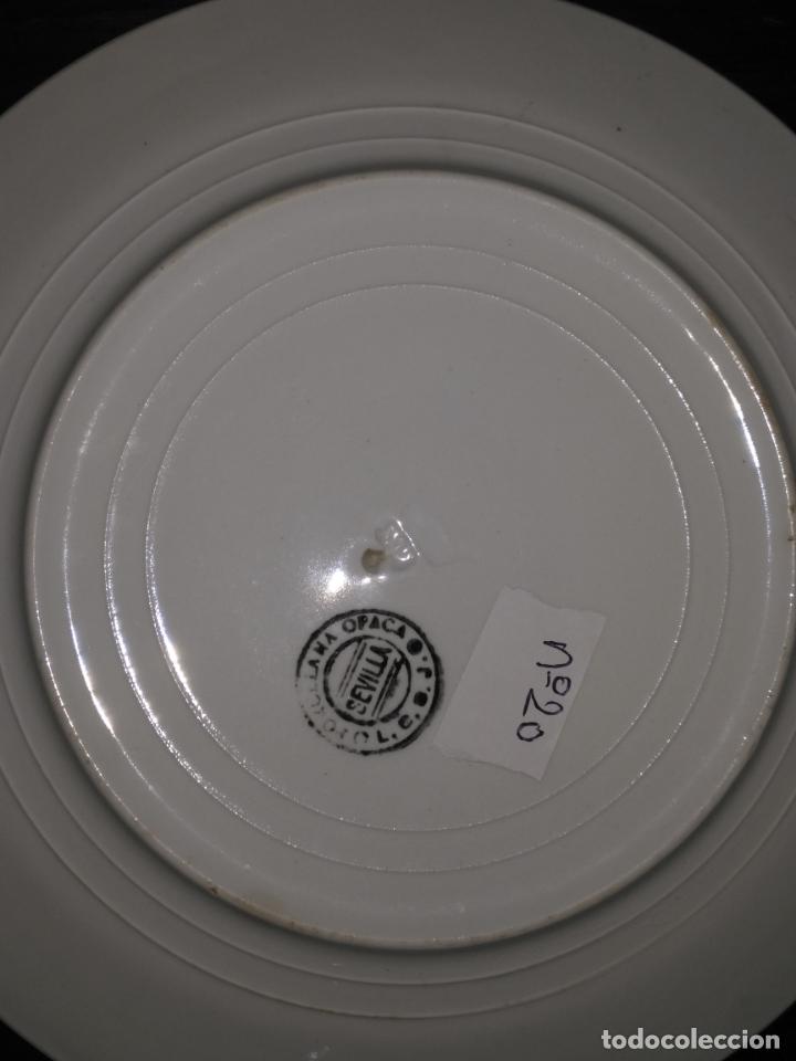 Antigüedades: plato n 20 llano o postre - 19 cm - ceramica porcelana opaca sello san juan - tipo pickman - Foto 2 - 133053998
