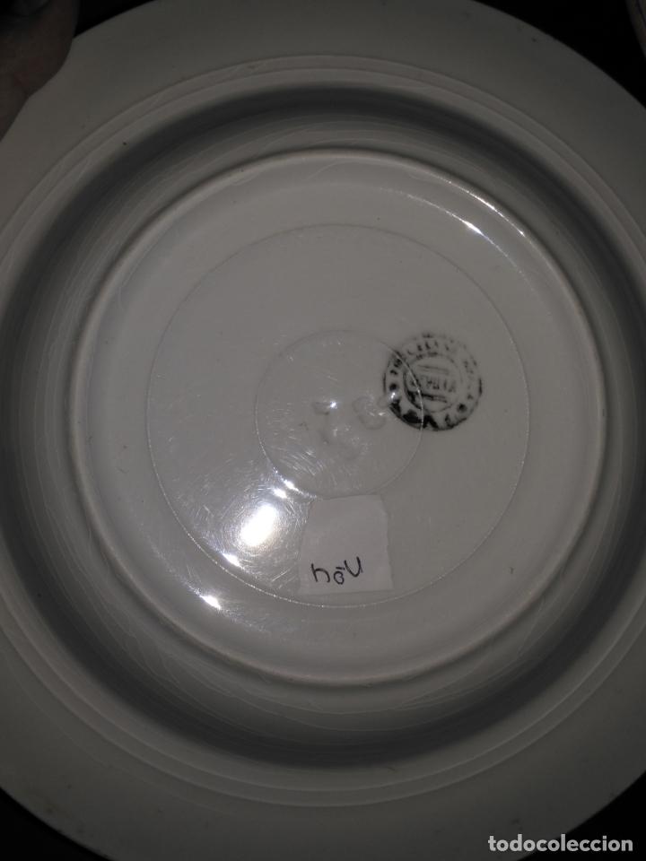 Antigüedades: plato n 4 hondo sopero - 23,5 cm - ceramica porcelana opaca sello san juan - tipo pickman - Foto 2 - 133054502