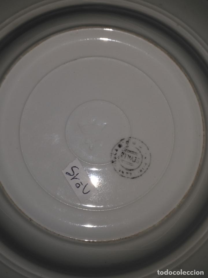 Antigüedades: plato n 15 hondo sopero - 23,5 cm - ceramica porcelana opaca sello san juan - tipo pickman - Foto 2 - 133054586