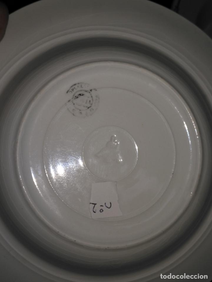 Antigüedades: plato n 2 hondo sopero - 23,5 cm - ceramica porcelana opaca sello san juan - tipo pickman - Foto 2 - 133054690