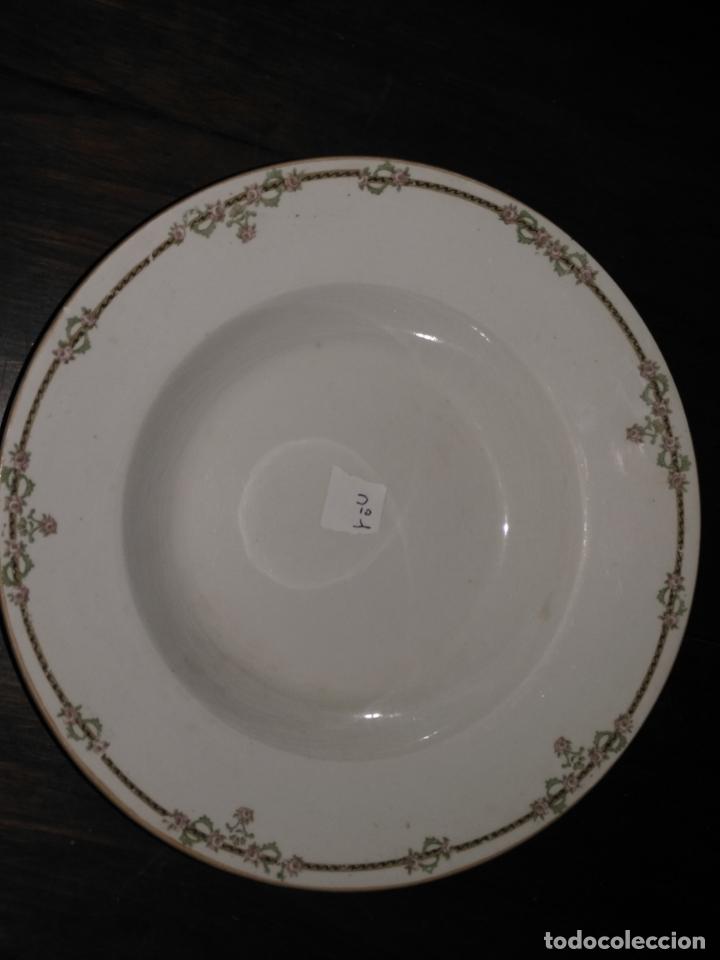 Antigüedades: plato n 1 hondo sopero - 23,5 cm - ceramica porcelana opaca sello san juan - tipo pickman - Foto 1 - 133054730
