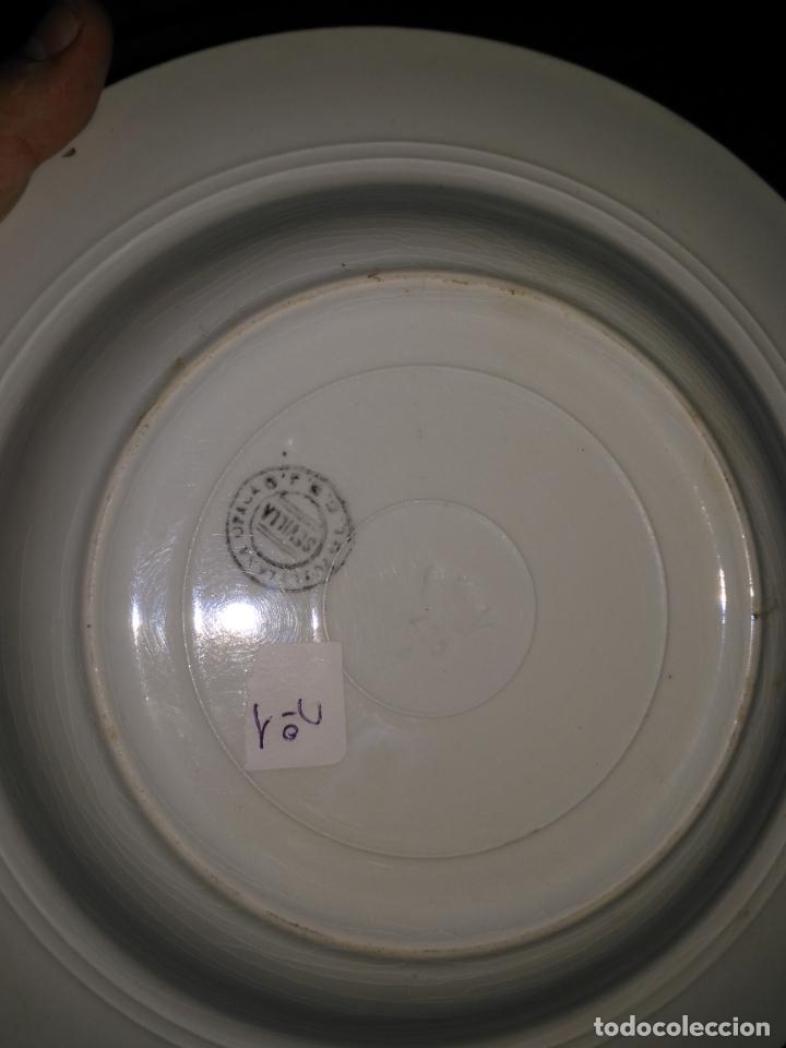 Antigüedades: plato n 1 hondo sopero - 23,5 cm - ceramica porcelana opaca sello san juan - tipo pickman - Foto 2 - 133054730