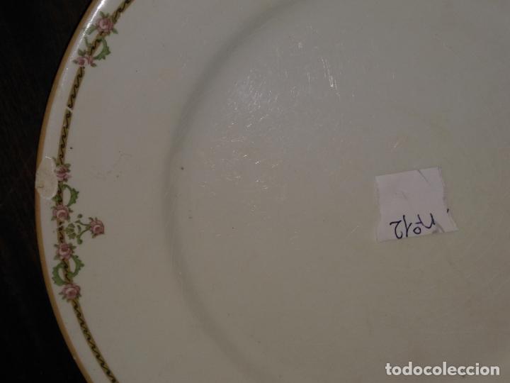 Antigüedades: plato n 12 llano principal - 23,5 cm - ceramica porcelana opaca sello san juan - tipo pickman - Foto 4 - 133056666
