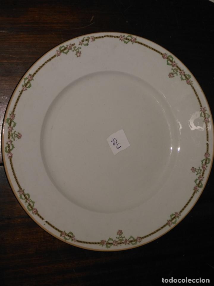 Antigüedades: plato n 5 llano principal - 23,5 cm - ceramica porcelana opaca sello san juan - tipo pickman - Foto 1 - 133056830