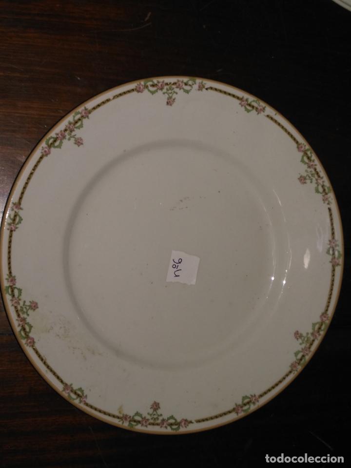 Antigüedades: plato n 6 llano principal - 23,5 cm - ceramica porcelana opaca sello san juan - tipo pickman - Foto 1 - 133057002