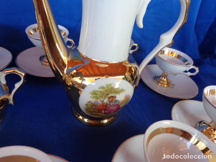 antiguo juego de té o café en dorado y escenas Comprar