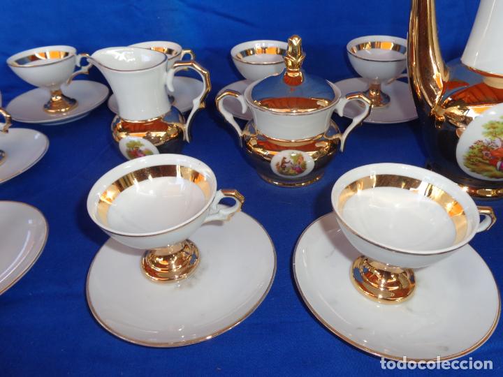 antiguo juego de té o café en dorado y escenas Comprar
