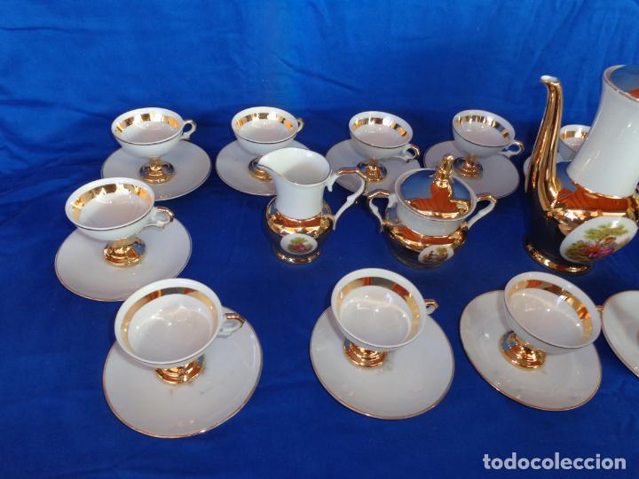 antiguo juego de té o café en dorado y escenas Comprar