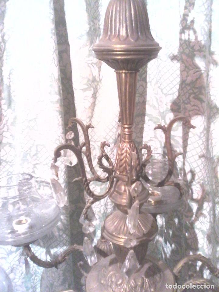 Antig&uuml;edades: LAMPARA DE TECHO - METAL Y CRISTAL . - Foto 3