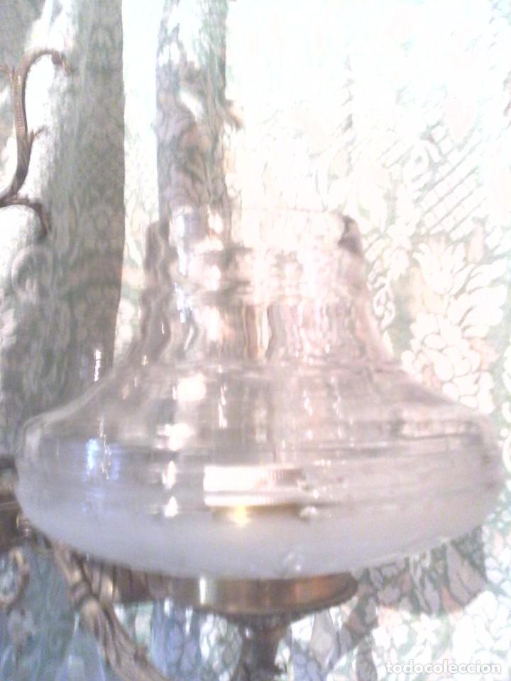 Antig&uuml;edades: LAMPARA DE TECHO - METAL Y CRISTAL . - Foto 4