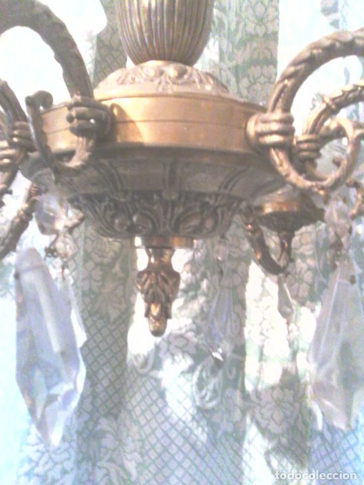 Antig&uuml;edades: LAMPARA DE TECHO - METAL Y CRISTAL . - Foto 5