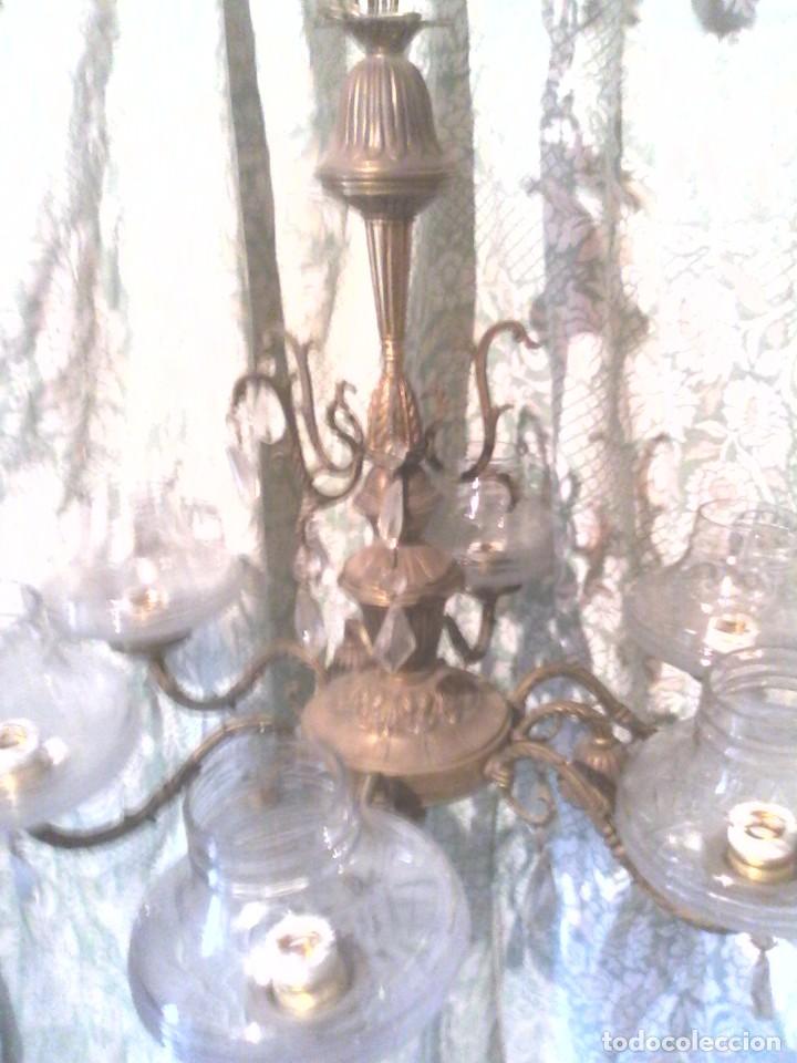 Antig&uuml;edades: LAMPARA DE TECHO - METAL Y CRISTAL . - Foto 7