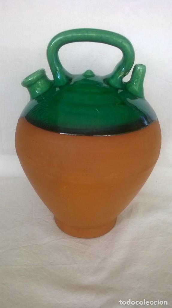 Antig&uuml;edades: BOTIJO ESMALTADO VERDE - Foto 1