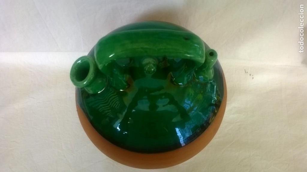 Antig&uuml;edades: BOTIJO ESMALTADO VERDE - Foto 5
