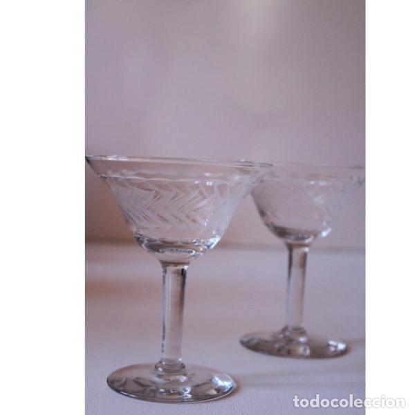 Antig&uuml;edades: Pareja de copas de cristal tallado