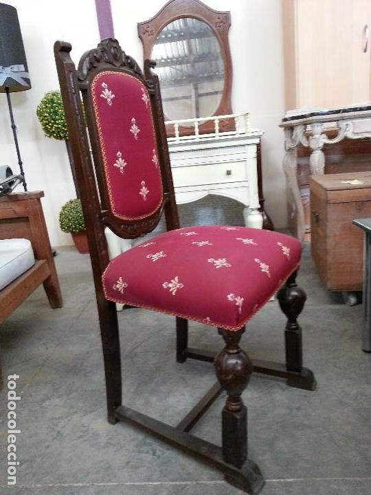 Antig&uuml;edades: Sillas bolillo tapizadas - Foto 2