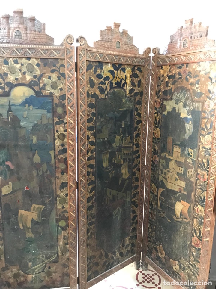 Antig&uuml;edades: Biombo antiguo japones - Foto 3
