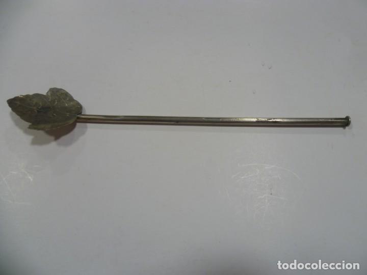 Antiquit&eacute;s: Pajita/cuchara de plata mexicana
