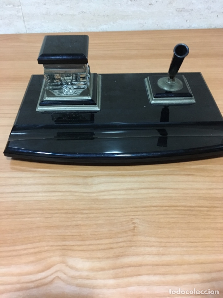 Antig&uuml;edades: ESCRIBAN&Iacute;A ANTIGUA BASE OPALINA NEGRA