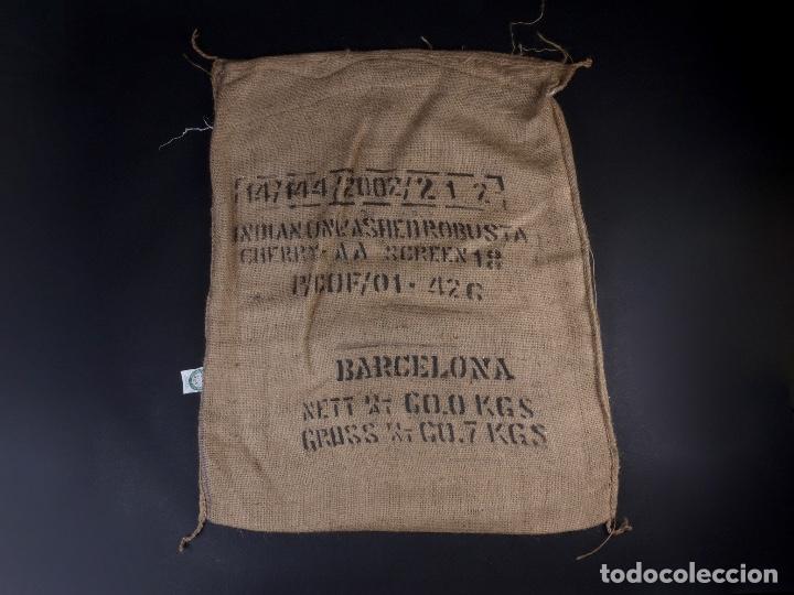 Antig&uuml;edades: CAFE DE INDIA UNWASHED ROBUSTA. SACO DE ARPILLERA - Foto 3
