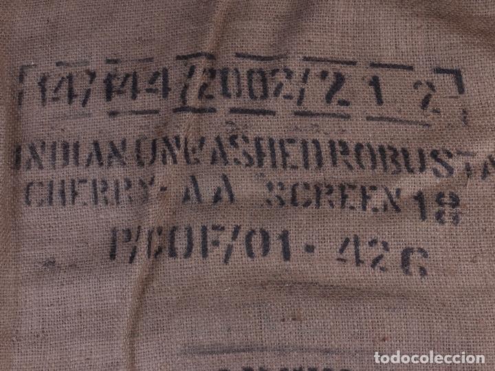 Antig&uuml;edades: CAFE DE INDIA UNWASHED ROBUSTA. SACO DE ARPILLERA - Foto 5