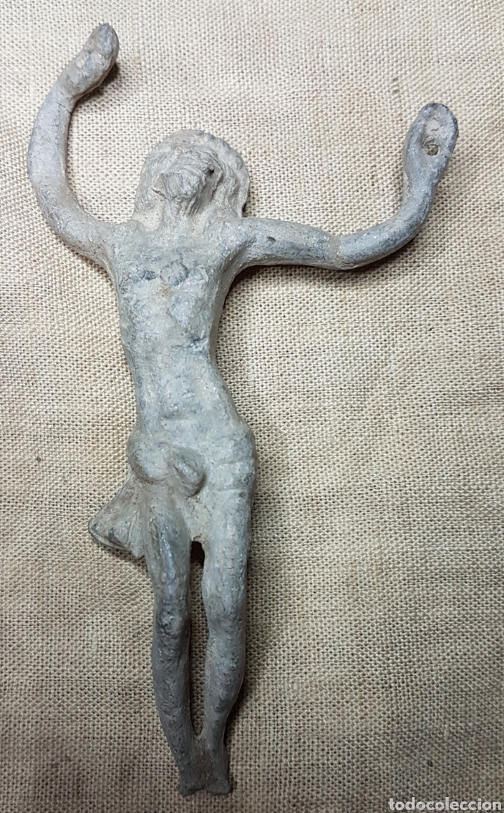 Antig&uuml;edades: Antiguo cristo en plomo - Foto 1