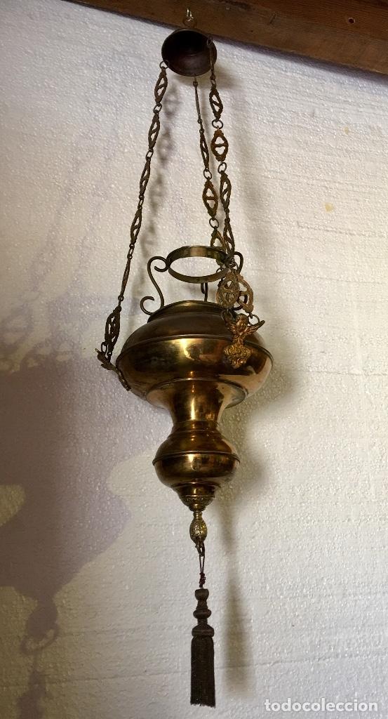 Antig&uuml;edades: ANTIGUA LAMPARA VOTIVA DE IGLESIA. REF VCC - Foto 2