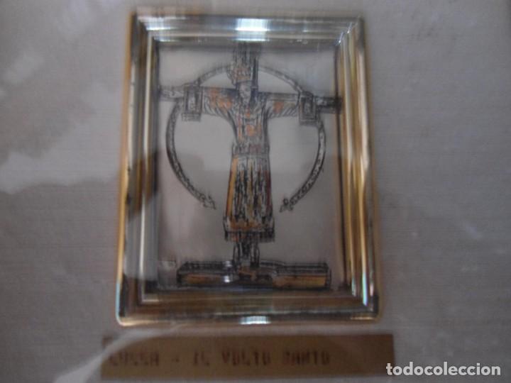 Antig&uuml;edades: CUADRO CON LAMINA DE PLATA DE SAN LUCAS - Foto 2