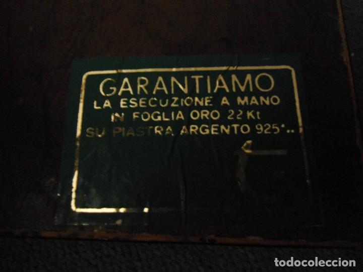 Antig&uuml;edades: CUADRO CON LAMINA DE PLATA DE SAN LUCAS - Foto 5