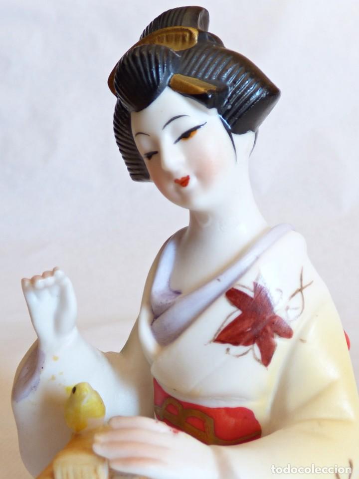 Antiguidades: ANTIGUA PORCELANA JAPONESA BISCUIT. GEISHA