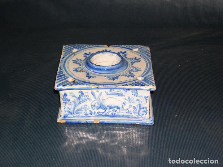 Antig&uuml;edades: TINTERO DE CER&Aacute;MICA ESTILO TALAVERA - Foto 2