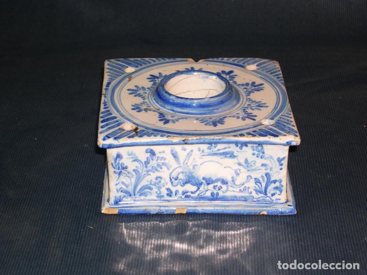 Antig&uuml;edades: TINTERO DE CER&Aacute;MICA ESTILO TALAVERA - Foto 3