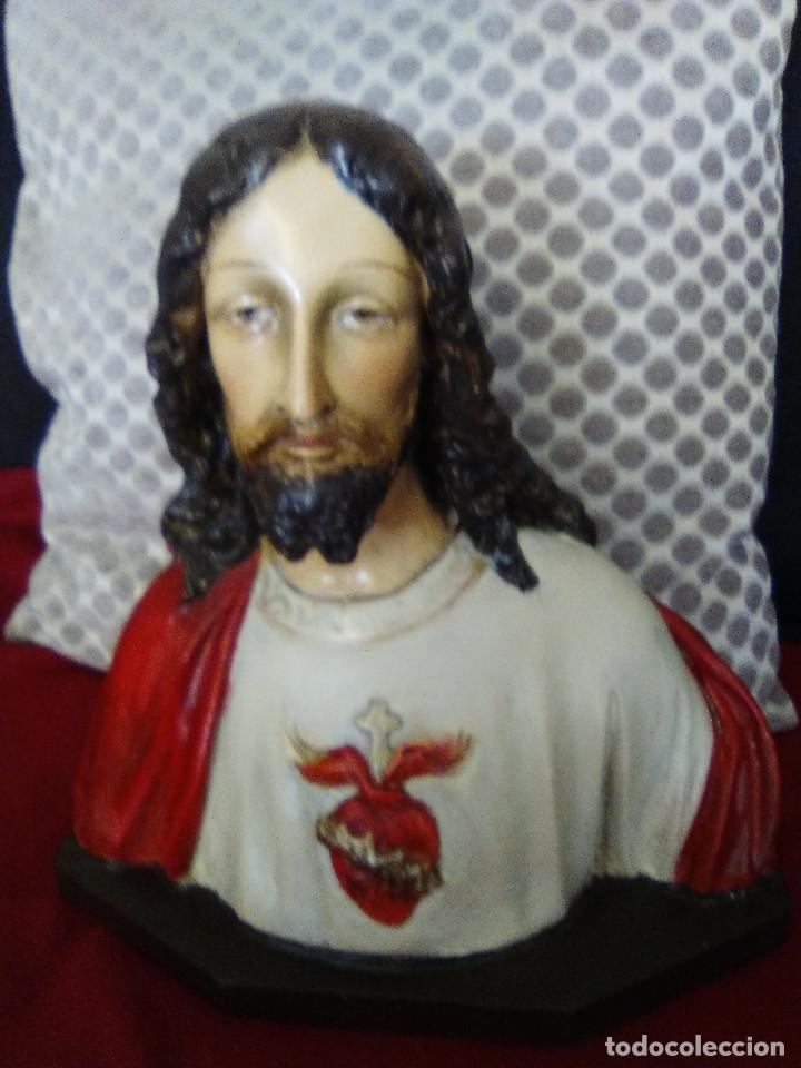 Antig&uuml;edades: ANTIGUO SAGRADO CORAZ&Oacute;N DE JES&Uacute;S - Foto 1