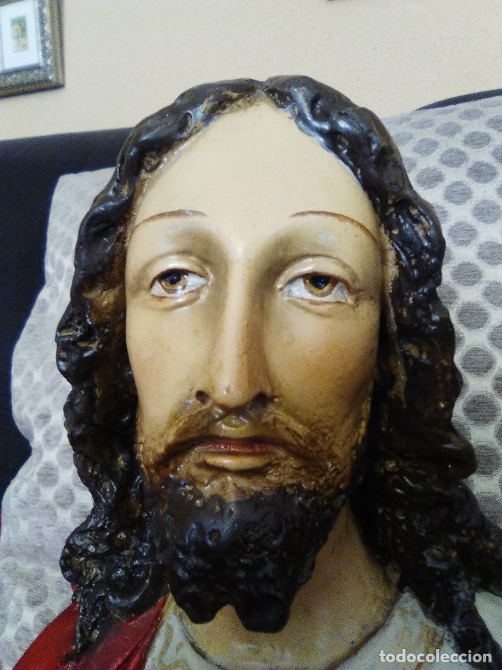 Antig&uuml;edades: ANTIGUO SAGRADO CORAZ&Oacute;N DE JES&Uacute;S - Foto 2
