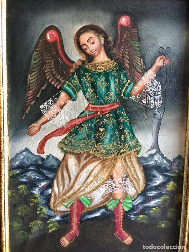 Antig&uuml;edades: -CUADRO ARCANGEL MARCO TALLADO - Foto 2