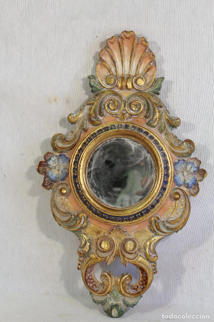 Antig&uuml;edades: espejo en resina dorada - Foto 1