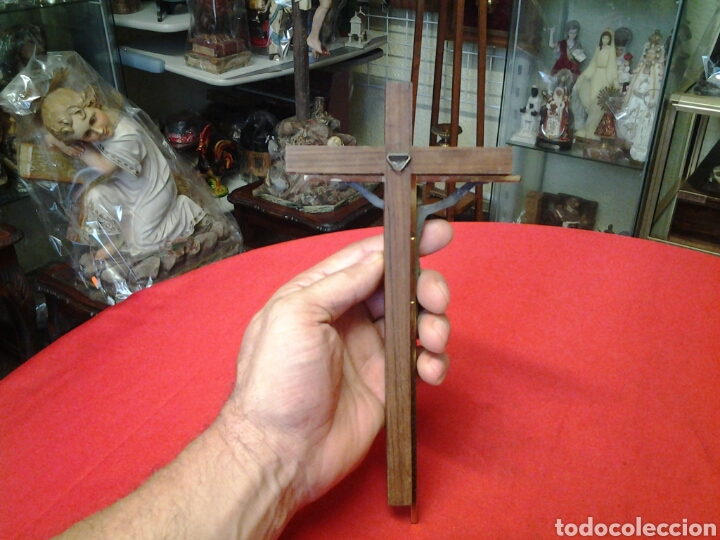 Antig&uuml;edades: Crucifijo en madera metal y bronce - Foto 3