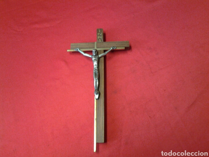 Antig&uuml;edades: Crucifijo en madera metal y bronce - Foto 4