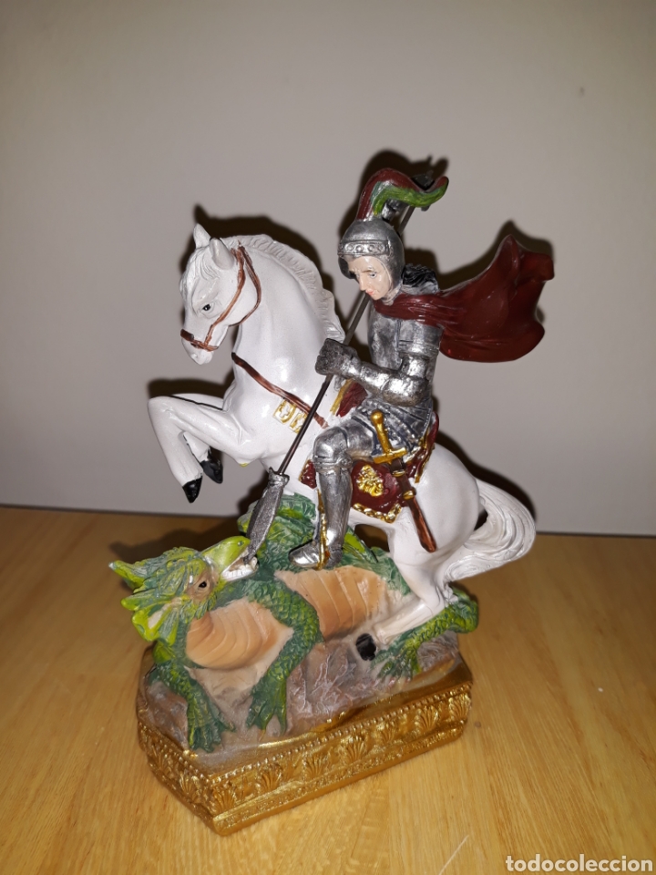 Antig&uuml;edades: SAN JORGE A CABALLO DE 15 CM - Foto 1