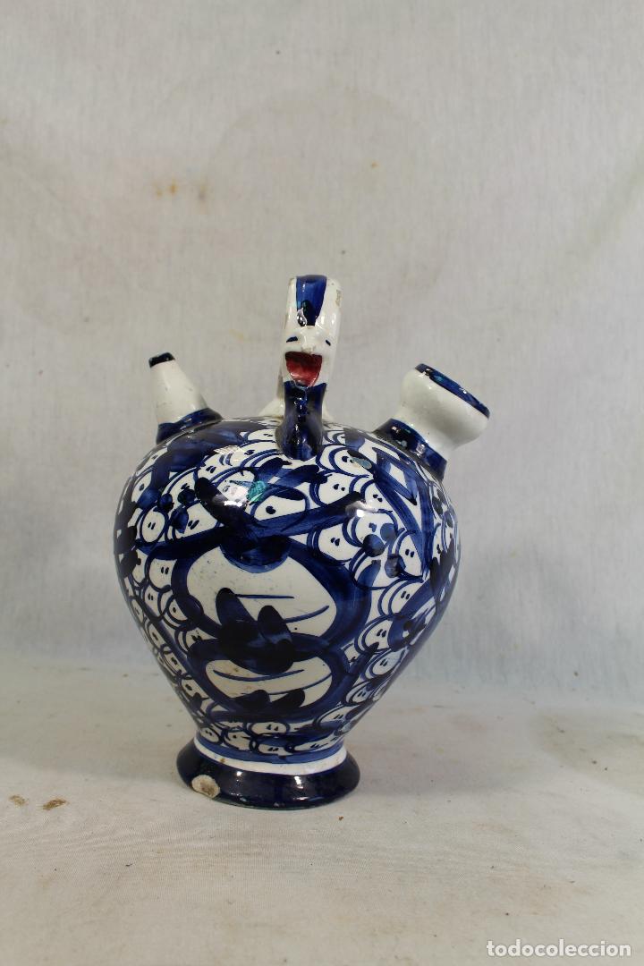 Antig&uuml;edades: botijo antiguo azul de manises - Foto 1